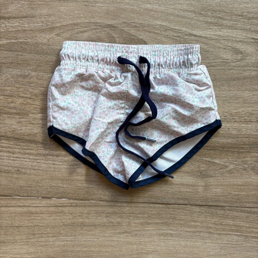 Minnow Kids Floral Boardies with Navy Trim- size 1